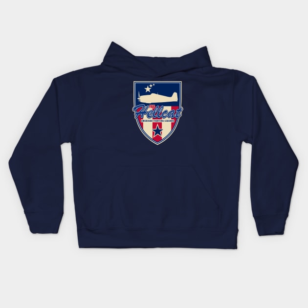 WW2 F6F Hellcat Kids Hoodie by TCP